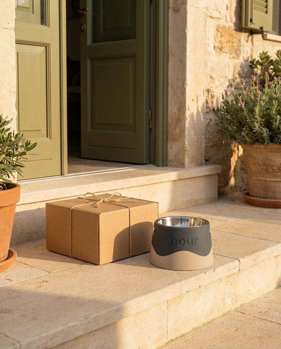 an auvo bowl delivered to the doorstep